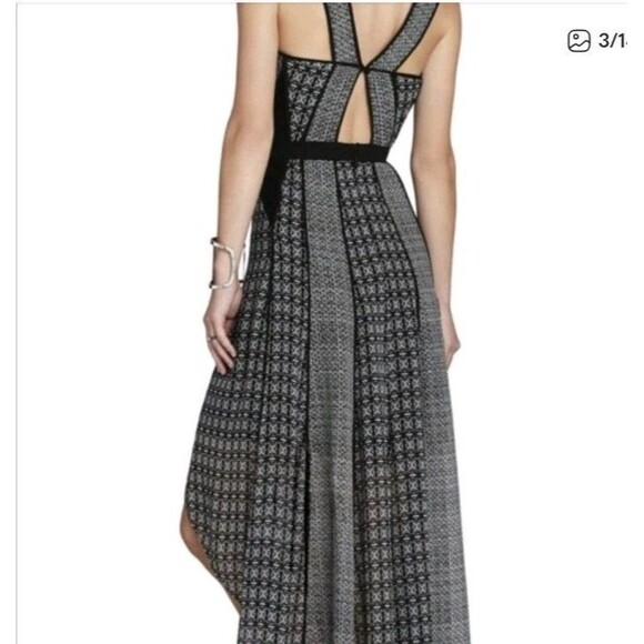 BCBG MAXAZRIA Women Size 4 Cai High Low Dress Black Gray 128P - Picture 2 of 8